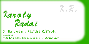 karoly radai business card